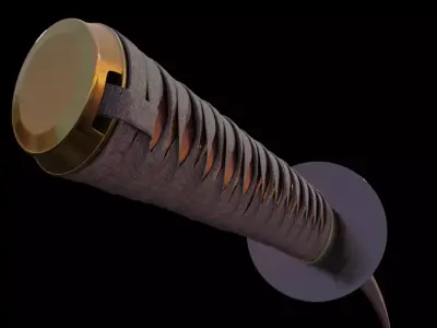 katana samurai sword Free 3D model 6