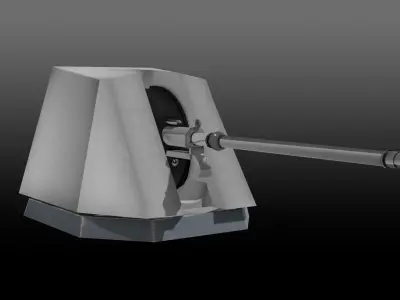 Otobreda 76mm Naval gun Low-poly 3D model