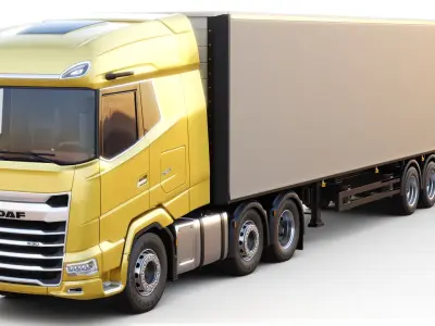 DAF XG semi truck with trailer 3D model