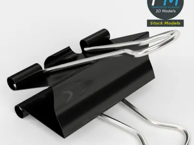 Half open binder clip 3D model