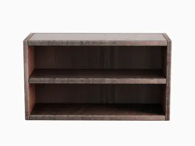 Simple Wooden Bookshelf 03 Low-poly 3D model