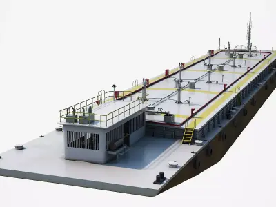 OIL Transport Barge Low-poly 3D model
