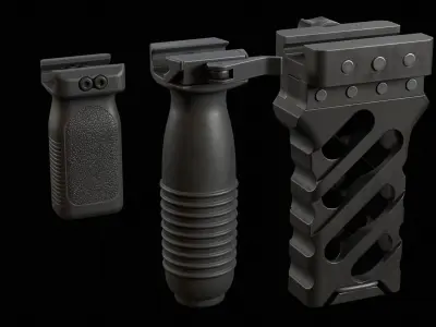 Weapon Foregrip Low-poly 3D model