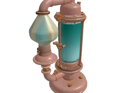 Steampunk Alchemist Industrial Desk Lamp 3D model