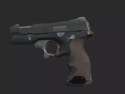 Science fiction style weapon handgun 3D model
