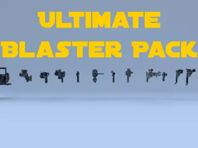 Iconic Blaster Asset Pack-High Quality-RIGGED 3D model