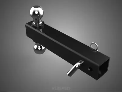 DOUBLE BALL HITCH MOUNT RECEIVER REVERSIBLE DROP TOWING TRAILER 3D model