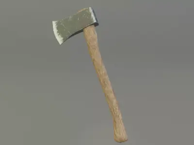 Medieval ax for game Low-poly 3D model