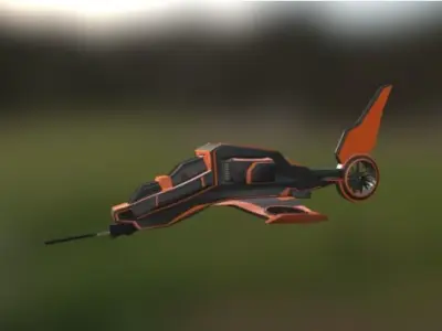 sci- fi spaceship LowPoly Low-poly 3D model