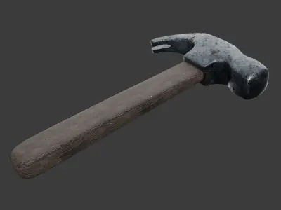 Hammer Low-poly 3D model 2