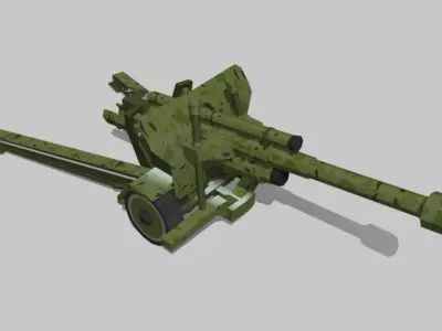 Artelery machine gun Low-poly 3D model