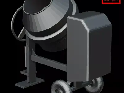 Electric concrete mixer 3D model