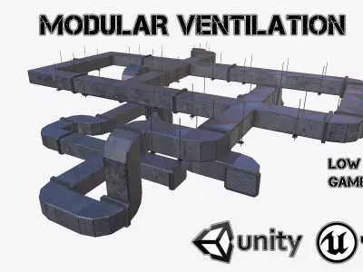 Modular ventilation Low-poly 3D model