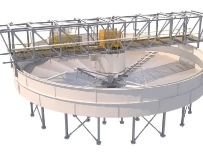 espesador circular metal structure 3D model