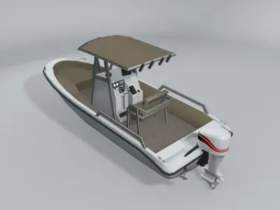 Fishing Motor Boat Boston Whaler 2  LOWEST Low-poly 3D model