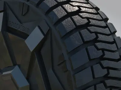 Cybertruck Tesla Wheel Low-poly 3D model