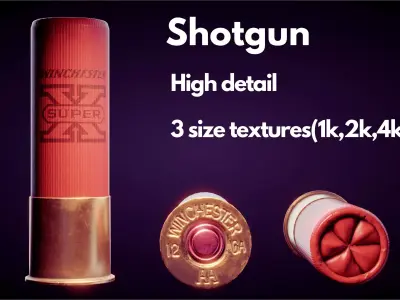 Shotgun ammo Low-poly 3D model