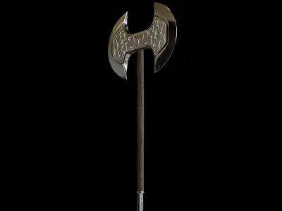 Low Poly Axe War Warrior Axe Medieval Viking Axe  3D Model Low-poly 3D model