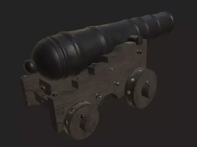 Pirate Cannon Low-poly 3D model buy