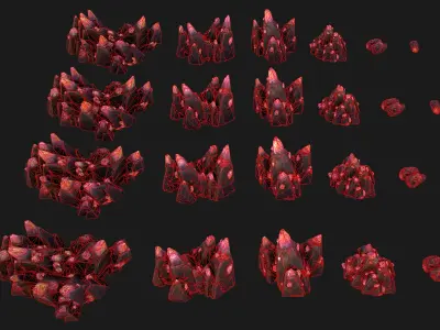 Cave Crystal Gemstone Ore Low-poly 3D model