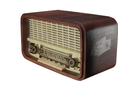 Old Vintage Radio Game Ready Low-poly 3D model