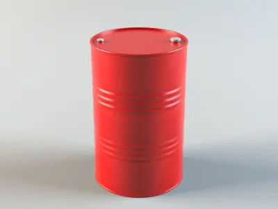 Oil Barrel Low-poly 3D model 8