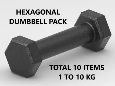 HEXAGONAL DUMBBELL PACK 3D print model