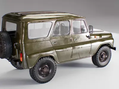UAZ 3151 Civil Low-poly 3D model