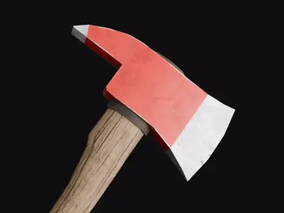 Game-Ready Fire Axe - Melee Weapon Low-poly 3D model