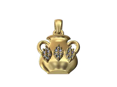 Diamond clusters urn pendant charm with bail 3D print model