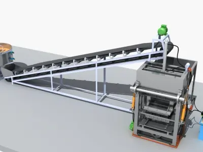  Industrial Equipment 22 - Hydraulic Brick Making Machine  3D model