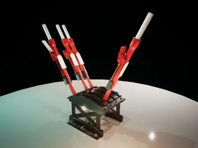 Railway Lever Switch Control  animation  Game Ready 3D model