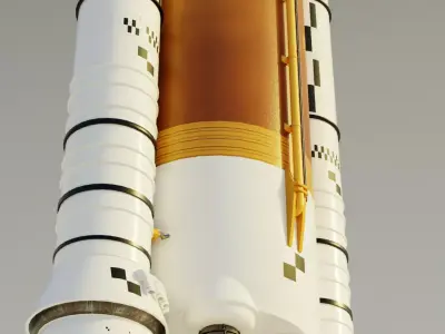 Artemis II launch vehicle Free low-poly 3D model
