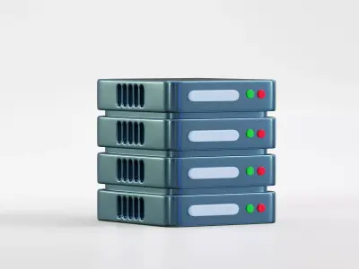 Cartoon AI Data Center Server Free low-poly 3D model