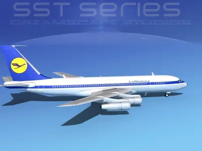 Boeing 707-320 SS Lufthansa 3D model