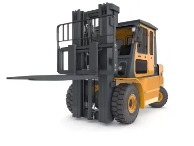 Forklift Animated with Cabinet 3D model