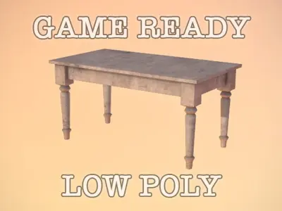 Antique Table low-poly game ready Low-poly 3D model
