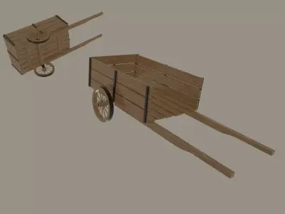 Wooden Cart 3D model buy