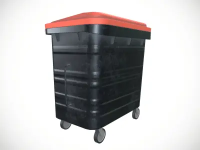 Dust Bin Low-poly 3D model