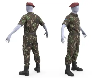  Green Camouflage Uniform Somali Soldier 