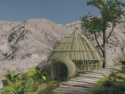 Tranquil Village Landscape 3D model