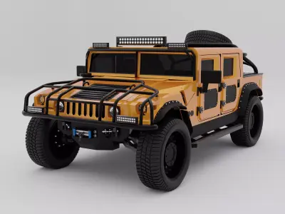 Hummer H1 rugged 3D model