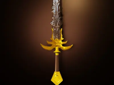 Fantasy sword 3D model 2