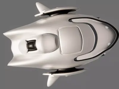 Futuristic Hover Car Sci Fi Flying Vehicle Low-poly 3D model