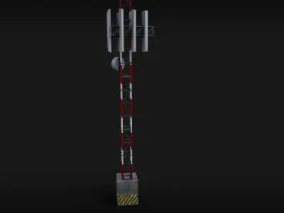 Radio Transmission Antenna Low-poly 3D model