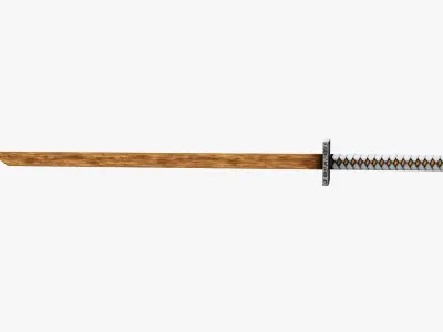 Wooden Ninjato Low-poly 3D model