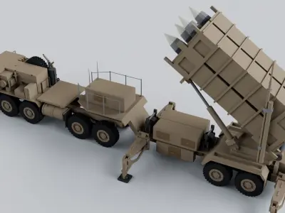 MIM-104 Patriot Air Defense System Military Vehicle 3D model