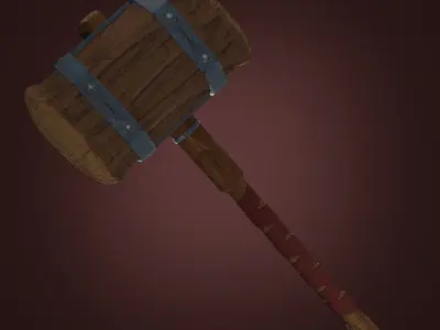 Battle Hammer Low-poly 3D model purchase