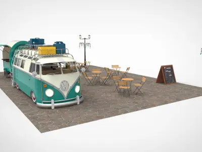 Set Food coffee street cafe 3D model