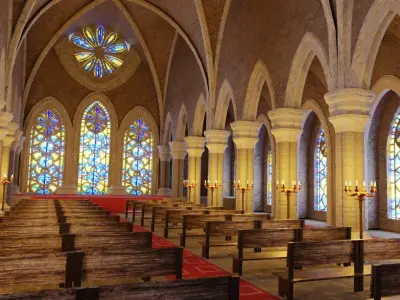 Church cathedral  Low-poly 3D model